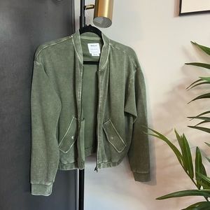 Olive green bomber jacket